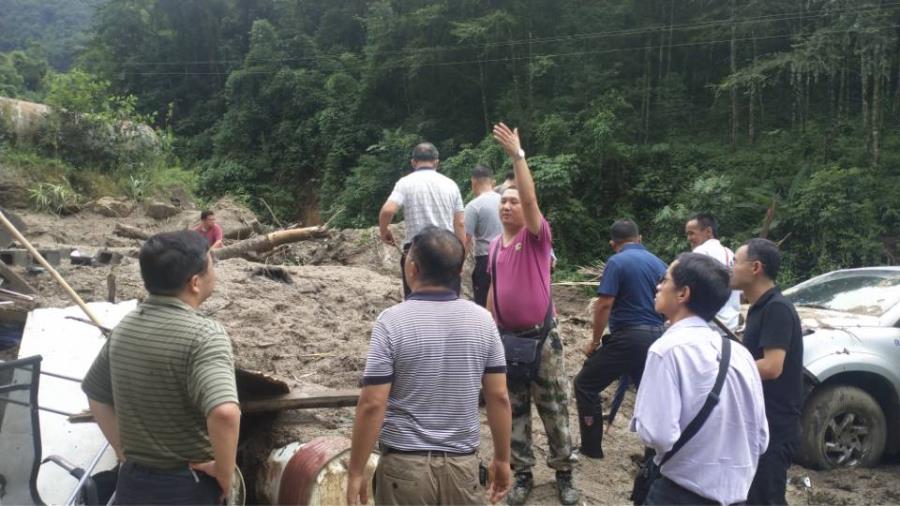 土坎村民小组后山茅草集体林滑坡点