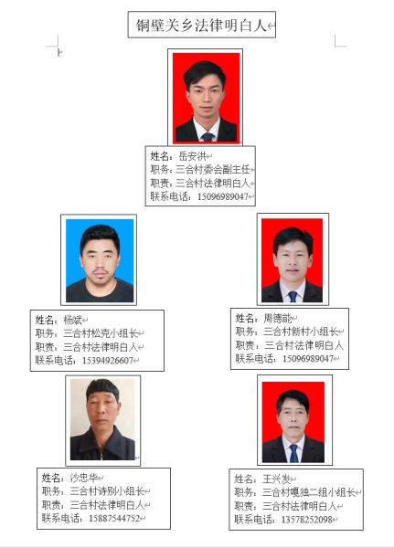 三合村法律明白人